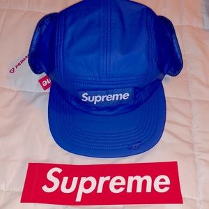 SUPREME X PRIMALOFT COLLAB EAR FLAP ROYAL BLUE CAMP CAP MEN WOMEN NEW HAT
